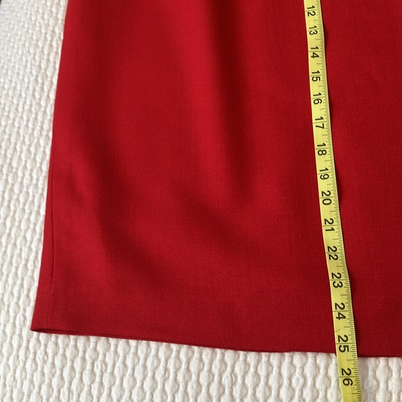Vintage virgin wool skirt, Made in Italy by Luisa Spagnoli, pencil, lined, red - Picture 10 of 10